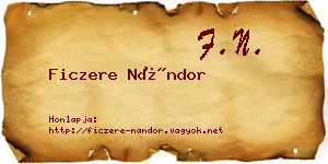 Ficzere Nándor névjegykártya